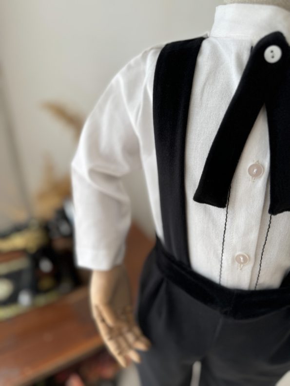 Black Velvet Dungaree - Shirt