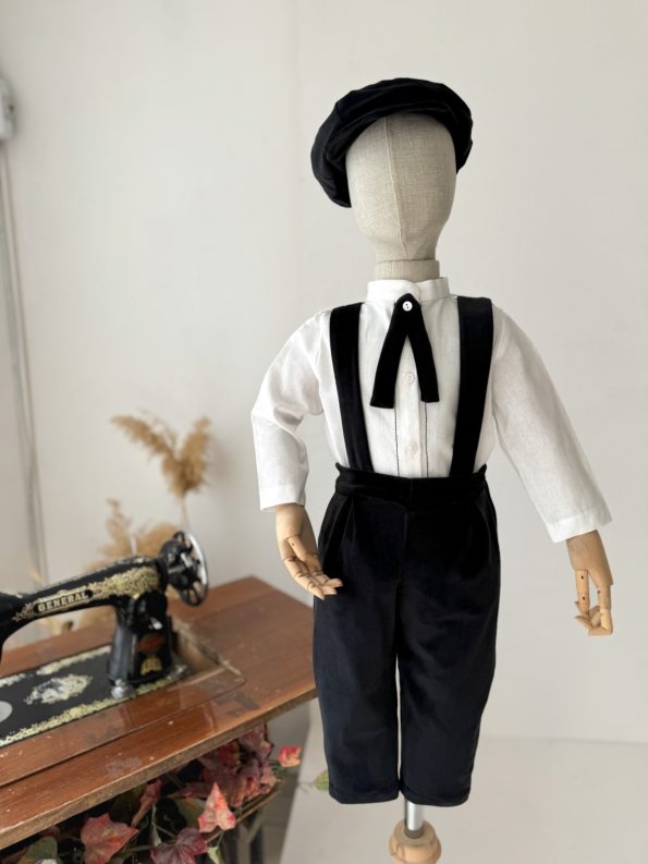 Black Velvet Dungaree - Shirt