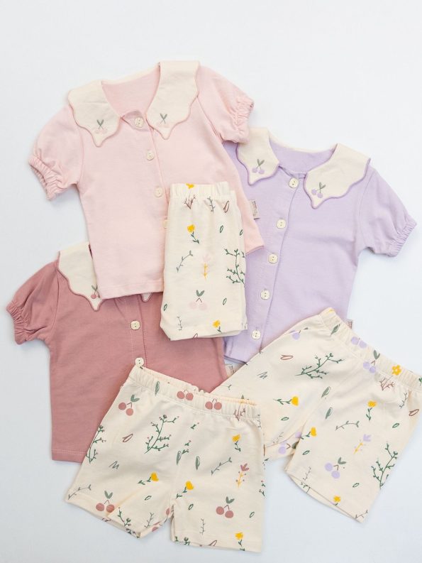 Girls' Cherry Collar Two-Piece Set