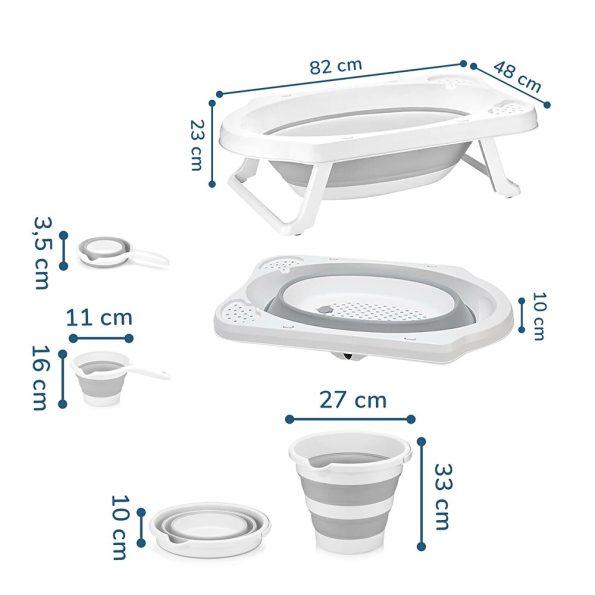 3-Piece Foldable Bathtub Set