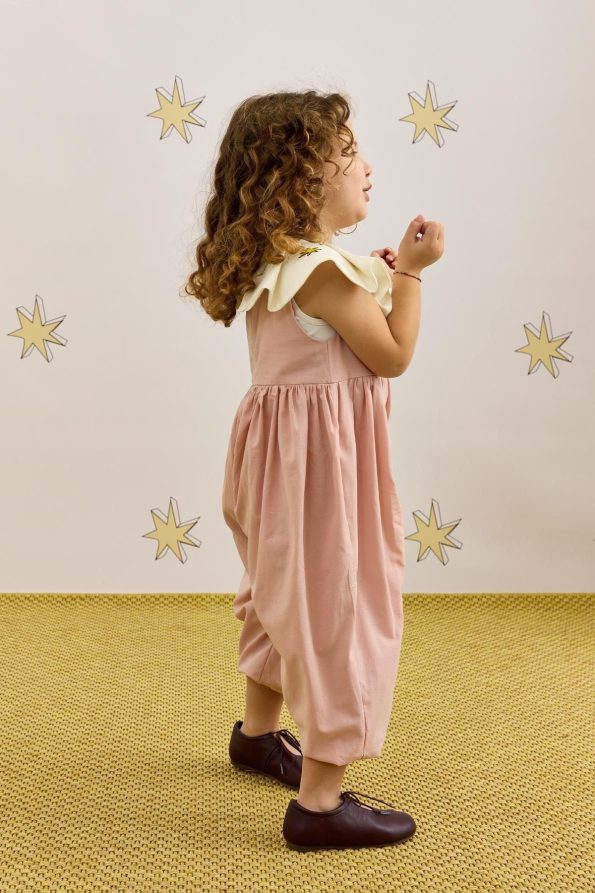 Collared Balloon Jumpsuit Pink