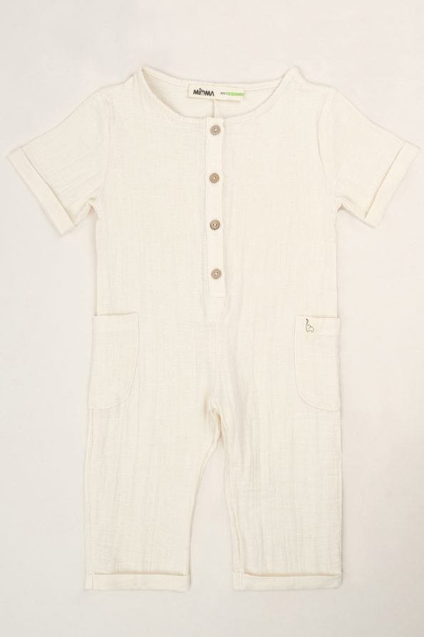 Side Pocket Capri Jumpsuit Bone