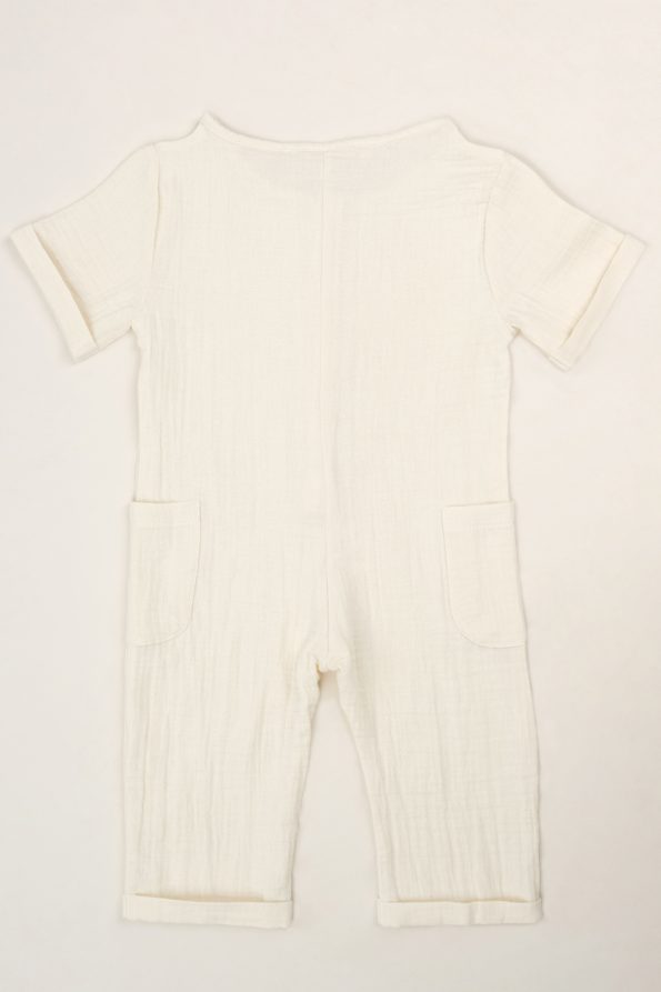 Side Pocket Capri Jumpsuit Bone