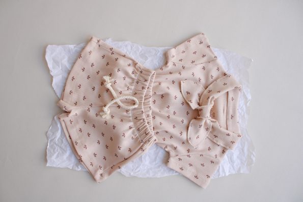 Leaf Print Ribbed Neck Tie Set