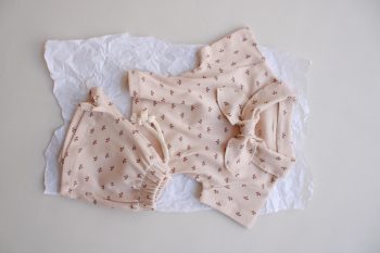 Leaf Print Ribbed Neck Tie Set
