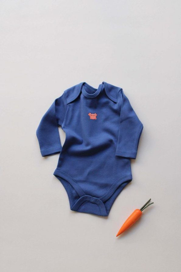 Crab Embroidered Long Sleeve Bodysuit