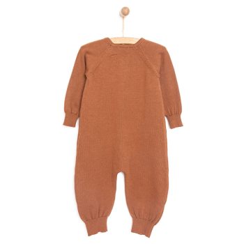 Newborn Baby Boy Knit Cinnamon Romper