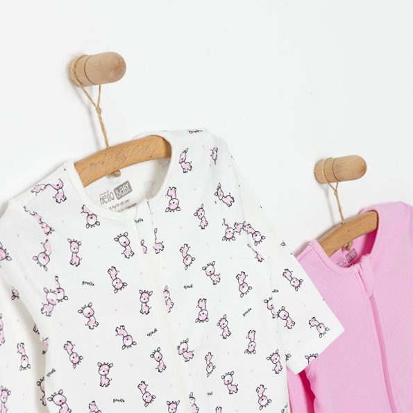 Newborn Pink Footed Romper Interlock