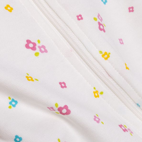 Newborn Girl's Footed Romper in Ecru