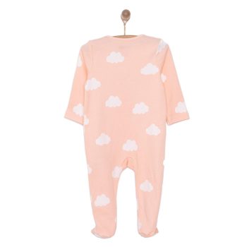 Newborn Baby Girl Footed Romper Pink Cloud Print