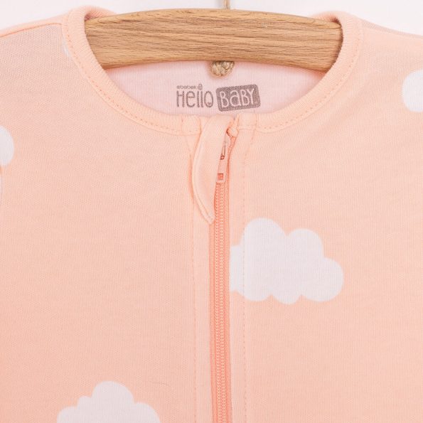 Newborn Baby Girl Footed Romper Pink Cloud Print