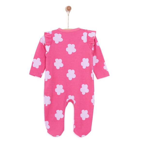 Newborn Girl's Pink Footed Romper