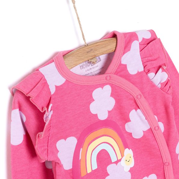 Newborn Girl's Pink Footed Romper