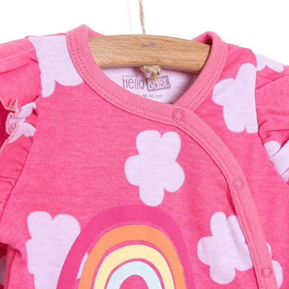Newborn Girl's Pink Footed Romper