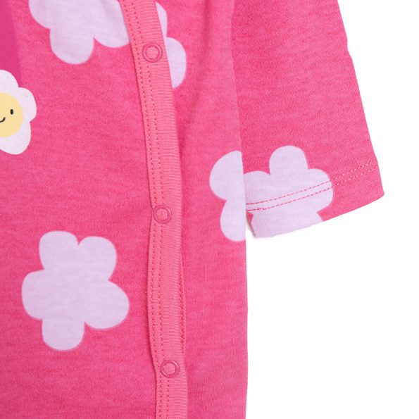 Newborn Girl's Pink Footed Romper