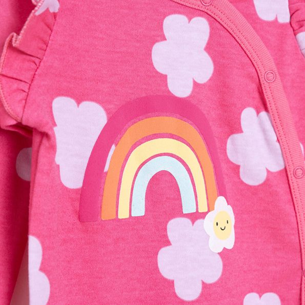 Newborn Girl's Pink Footed Romper