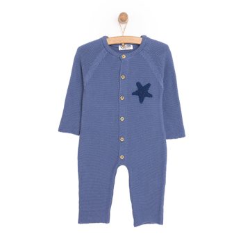 Newborn Baby Boy Knit Sleeveless Romper in Blue