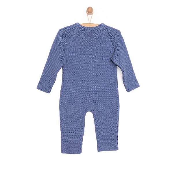 Newborn Baby Boy Knit Sleeveless Romper in Blue