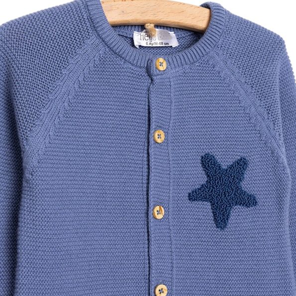 Newborn Baby Boy Knit Sleeveless Romper in Blue