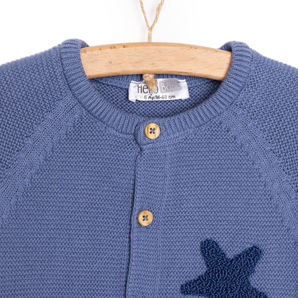 Newborn Baby Boy Knit Sleeveless Romper in Blue
