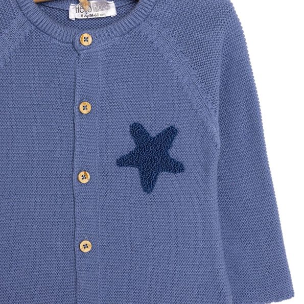 Newborn Baby Boy Knit Sleeveless Romper in Blue