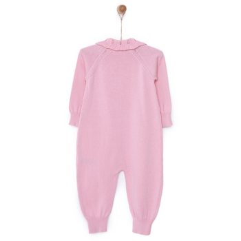 Newborn Girl's Knit Romper in Powder Pink