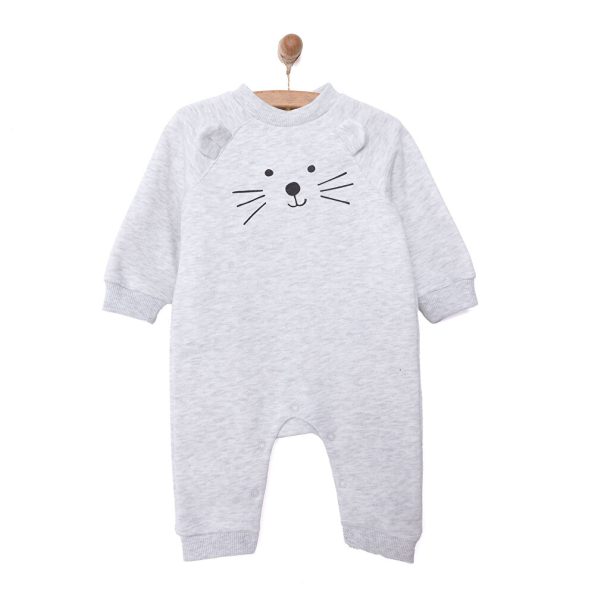 Newborn Unisex Baby Sleeveless Romper Gray Melange