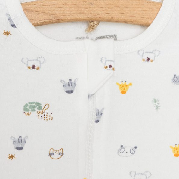 Newborn Unisex Baby Romper without Feet Interlock Cream
