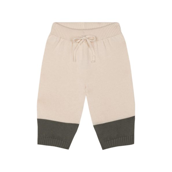 Green Contrast Cream Knit Set
