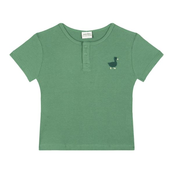 Green Waffle Short Sleeve Pajama Set