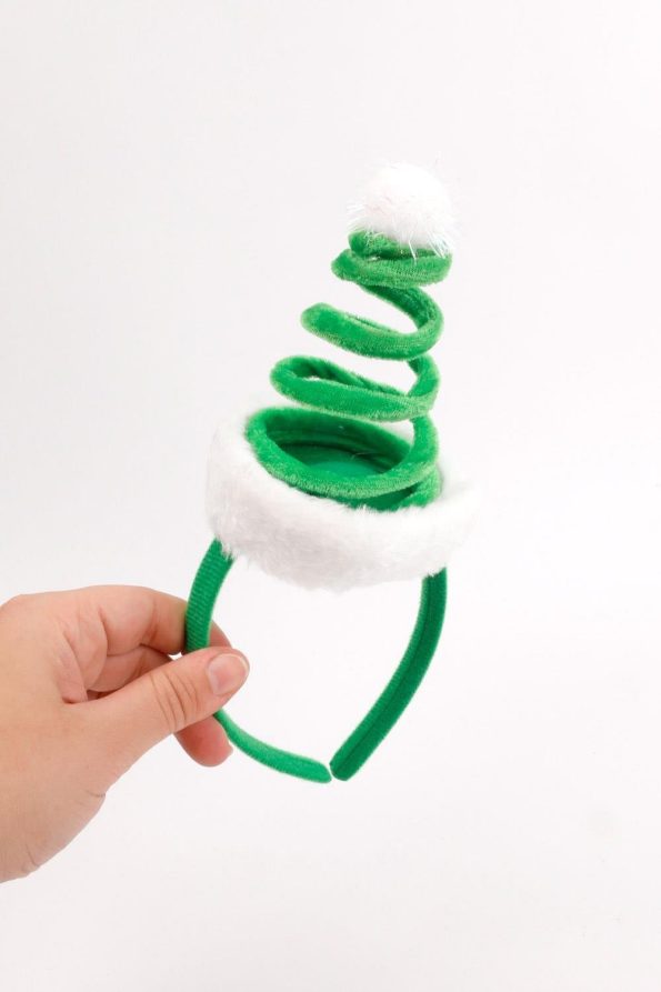 Green Bow Model Pom Pom Headband for Girls