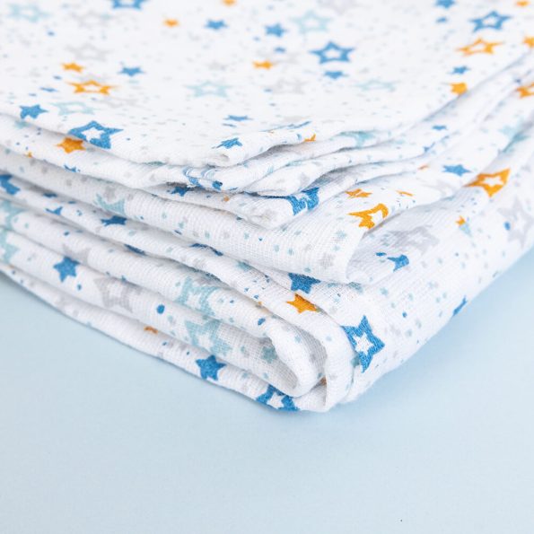 Muslin Blanket with Colorful Star Pattern