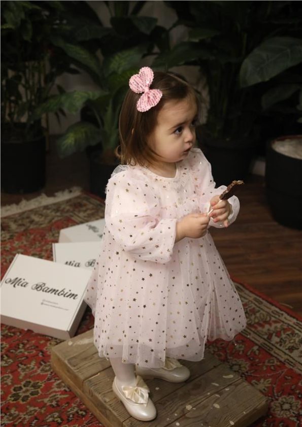 Starry Tulle Pink Baby Dress