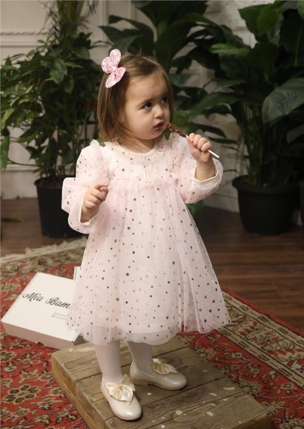 Starry Tulle Pink Baby Dress
