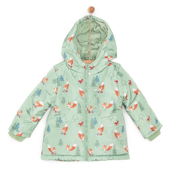 Boys' Basic Hooded Jacket with Patterned Design