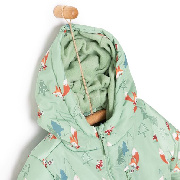 Boys' Basic Hooded Jacket with Patterned Design