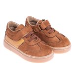 Girls' Brown Faux Leather Sports Shoes