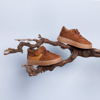 Girls' Brown Faux Leather Sports Shoes
