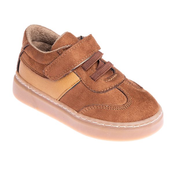 Girls' Brown Faux Leather Sports Shoes