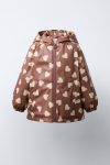 Printed Waterproof Rubber Raincoat with Fleece Lining