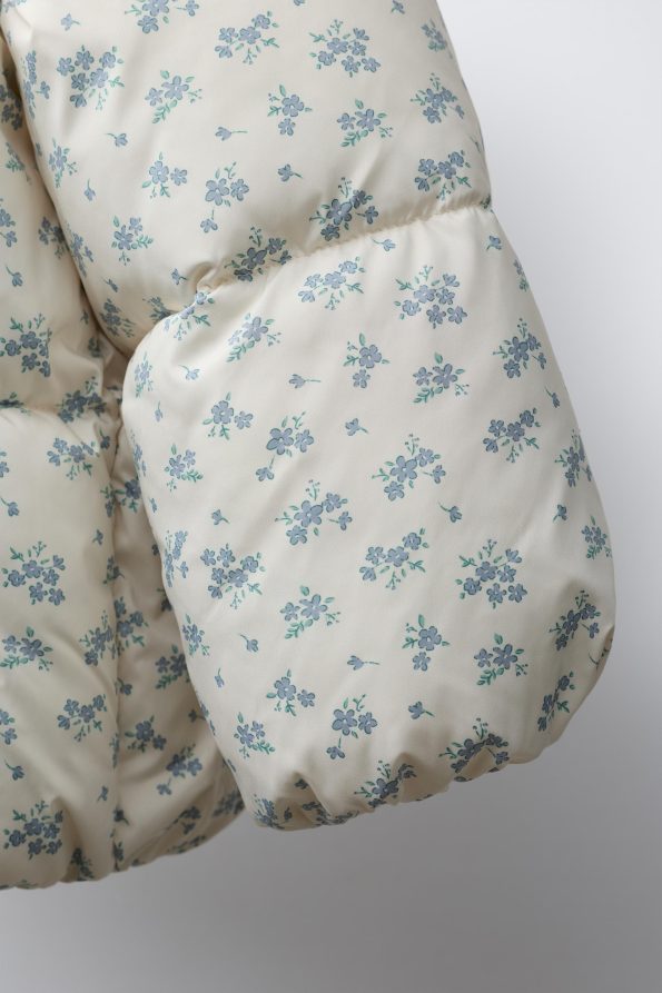 Flower Print Padded Jacket with Fleece Lining