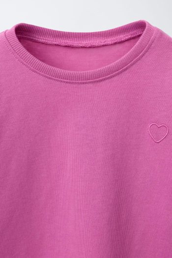 Basic T-Shirt with Embroidered Heart