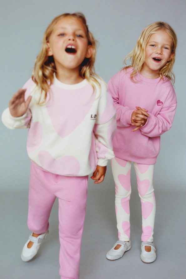 Basic Heart Pattern Jogger Pants