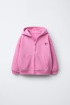 Heart Print Zip-Up Sweatshirt
