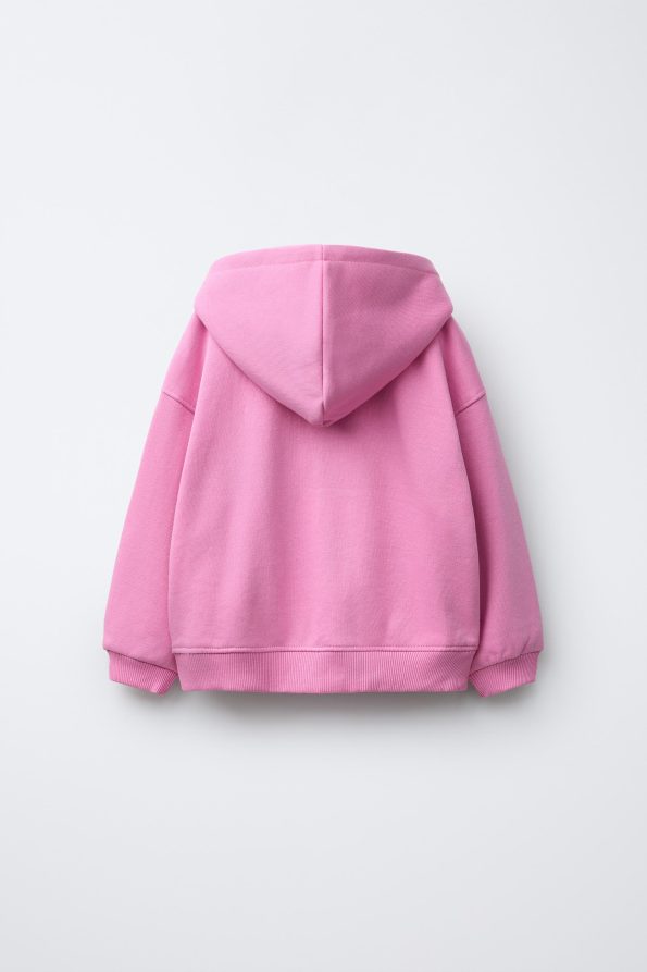 Heart Print Zip-Up Sweatshirt