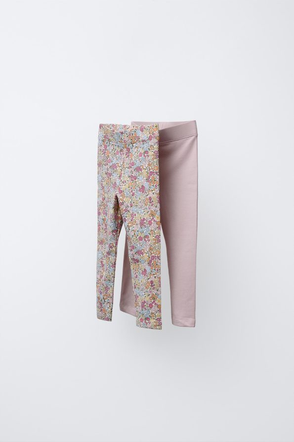 2-Piece Printed and Solid Leggings Set