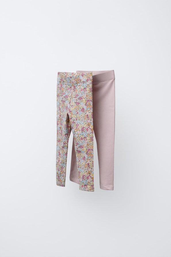2-Piece Printed and Solid Leggings Set