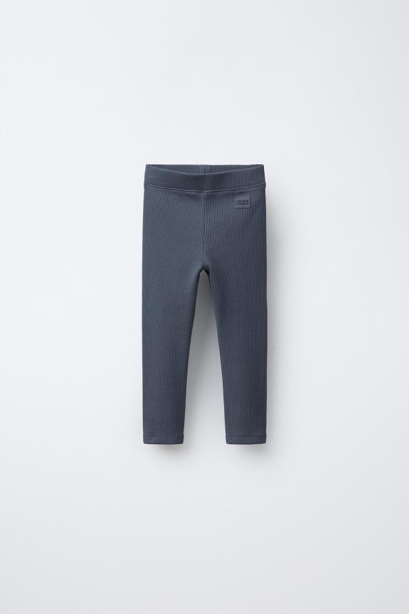 Ribbed Leggings with Label