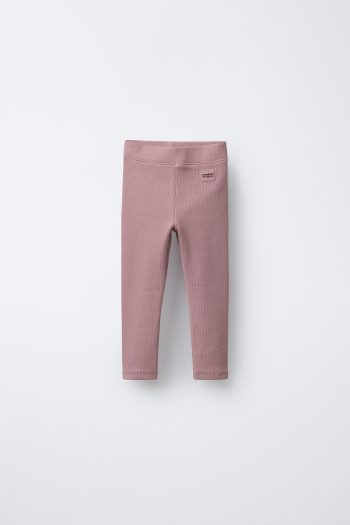 Ribbed Leggings with Label