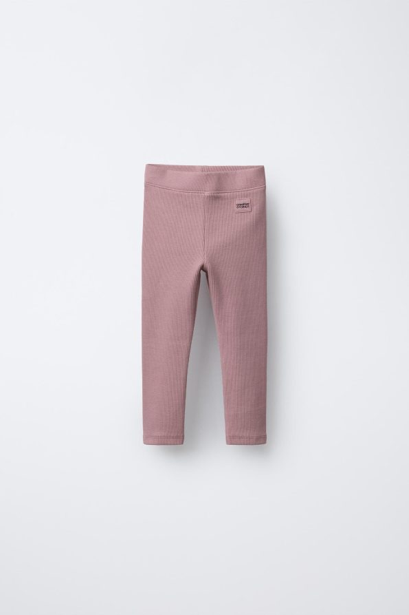 Ribbed Leggings with Label